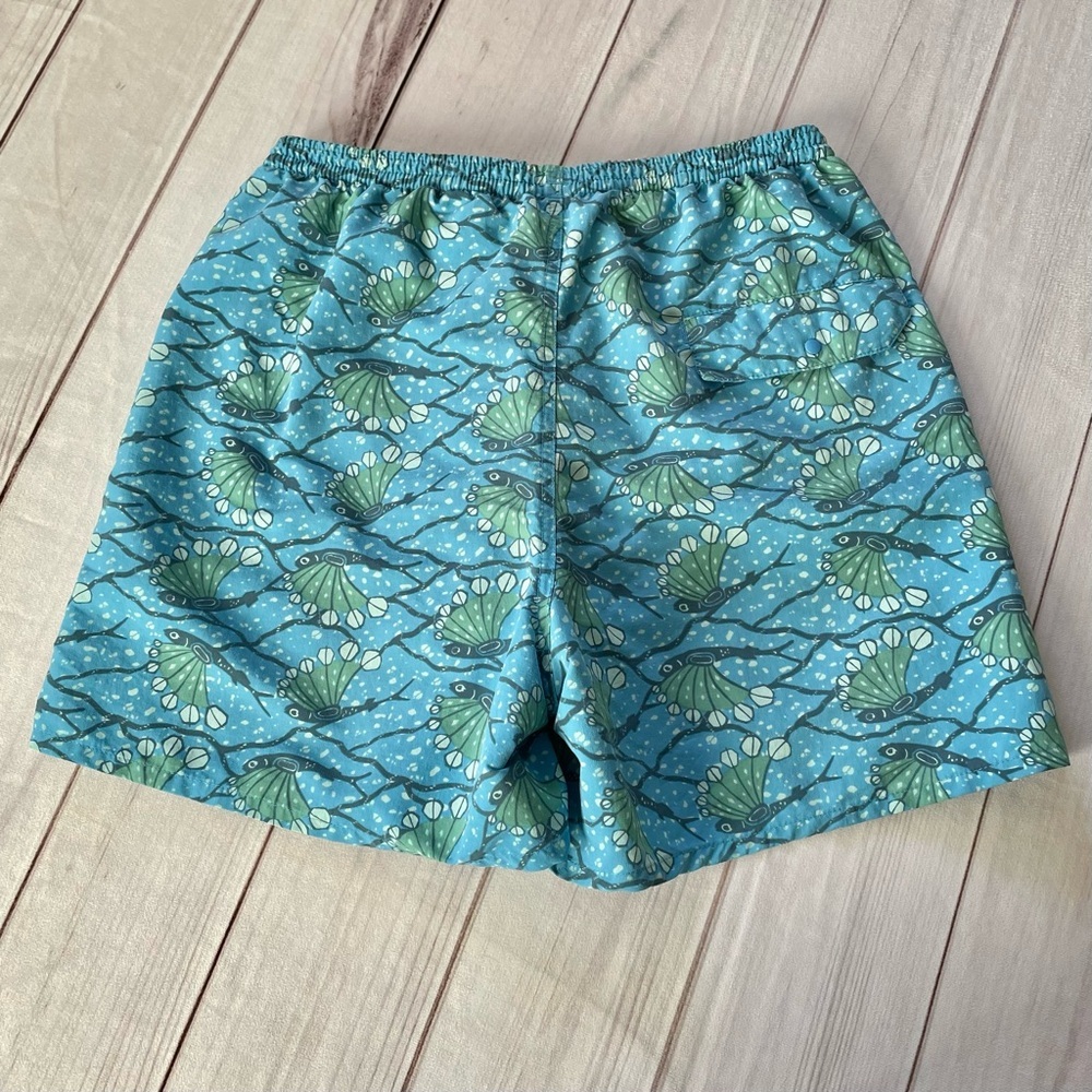 Patagonia Baggies Swim Shorts Mens S Blue 4.5” Long Hexy Fish Radar Active Lined - Picture 6 of 13